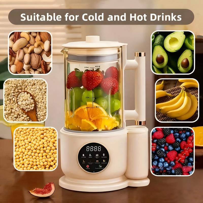 Máquina para hacer leche de frutos secos, 10 en 1, automática, para preparar leche de soja, almendras, avena, coco, etc., multifunción, temporizador de 12 horas, limpieza automática, temperatura ambiente, conservación del calor, ebullición, temperatura am