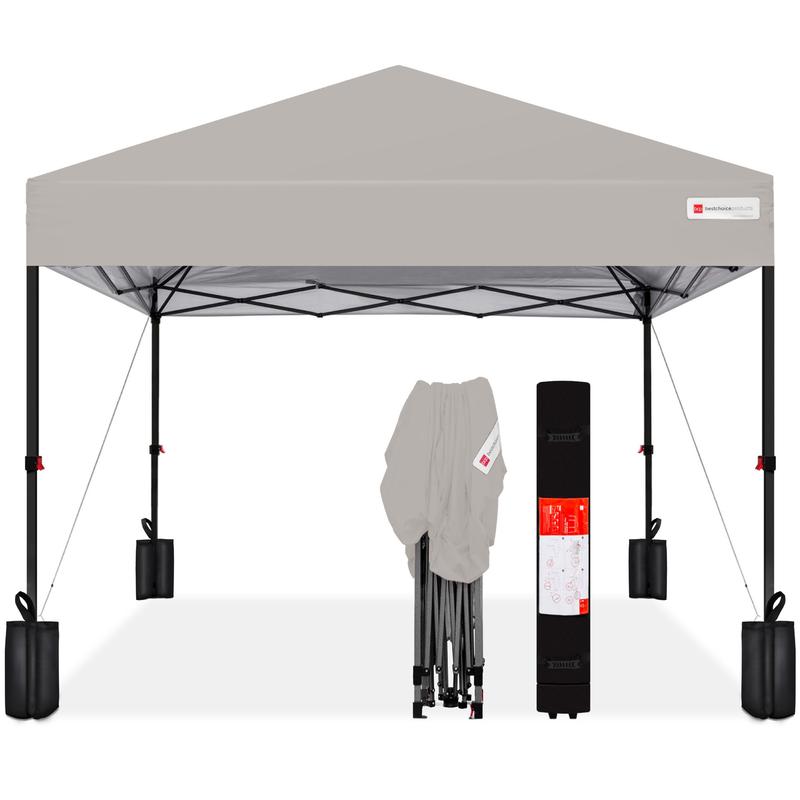Toldo plegable de fácil montaje de 3x3 metros con instalación mediante un solo botón, estuche con ruedas y 4 bolsas de peso.