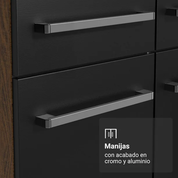 Cocina Integral Madesa Emilly Pop 229cm Marrón/Negro GREM2290027K
