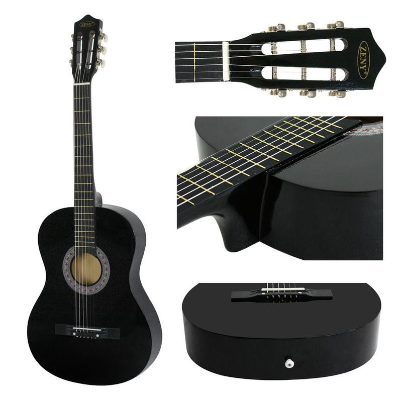 Guitarra acústica Segawe de 38" para principiantes - Juego completo con estuche, correa, afinador, púas y diseño fácil de transportar.