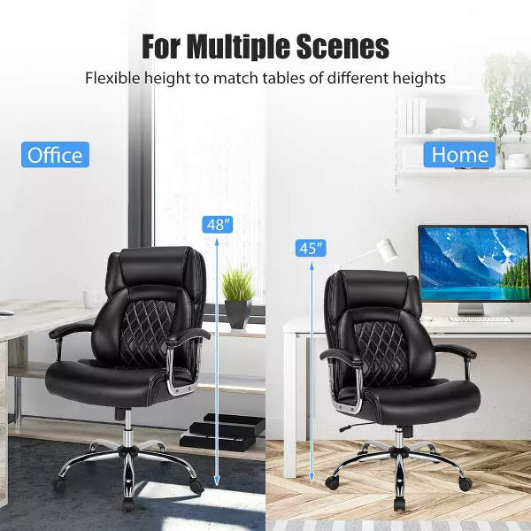 Silla de oficina ajustable de 500 libras, silla de trabajo de cuero ajustable.