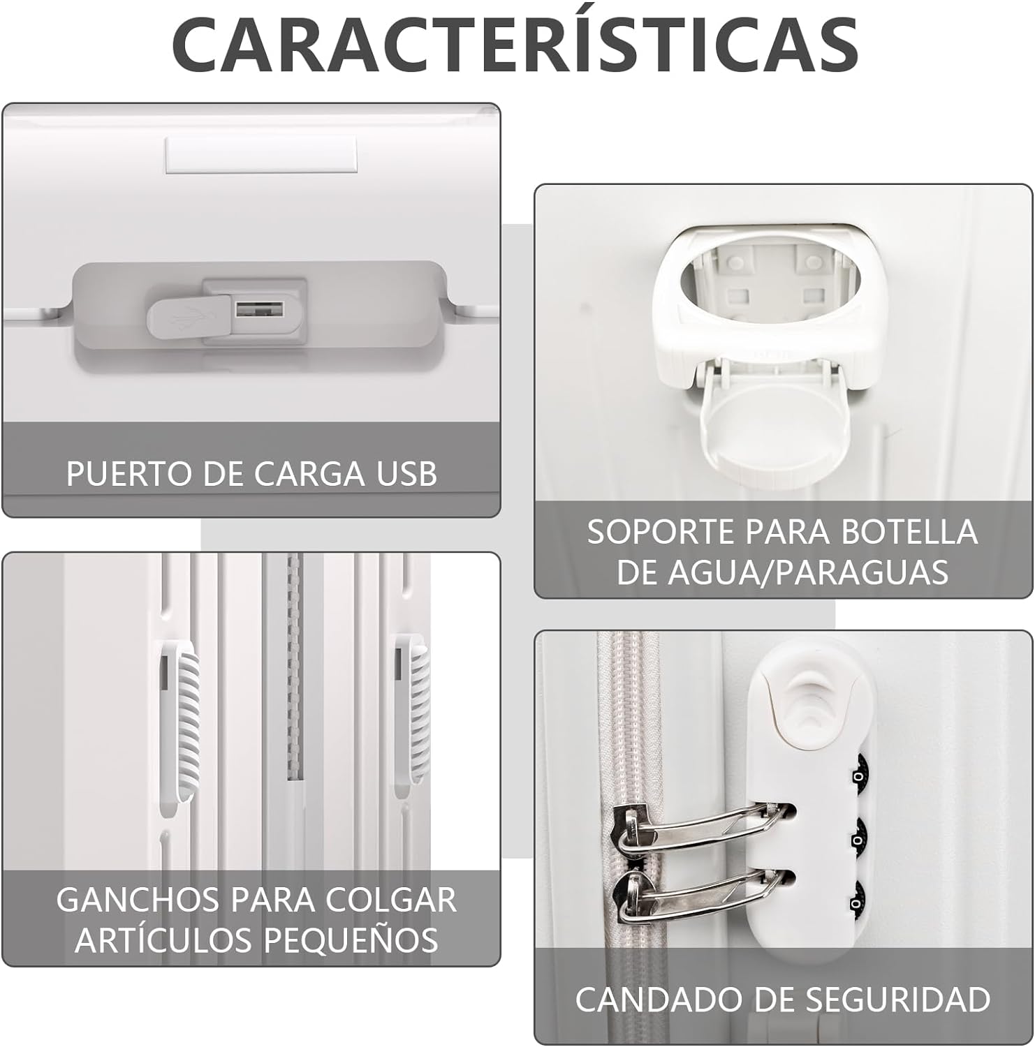Juego de Maletas de Viaje, Maletas de Viaje Carry On 21”, Maleta de Mano Pequeña con Ruedas Silenciosas de 360 Grados, Equipaje de Mano para Avion con Candado de Seguridad - 2 Piezas (Blanco)
