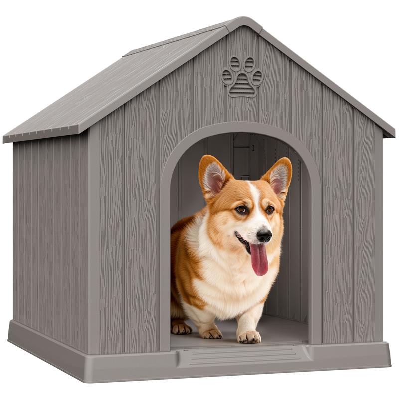 Caseta de plástico resistente e impermeable para perros/ovejas, apta para ovejas pequeñas y grandes, refugio para mascotas de interior y exterior con techo ventilado y suelo elevado, fácil de montar.