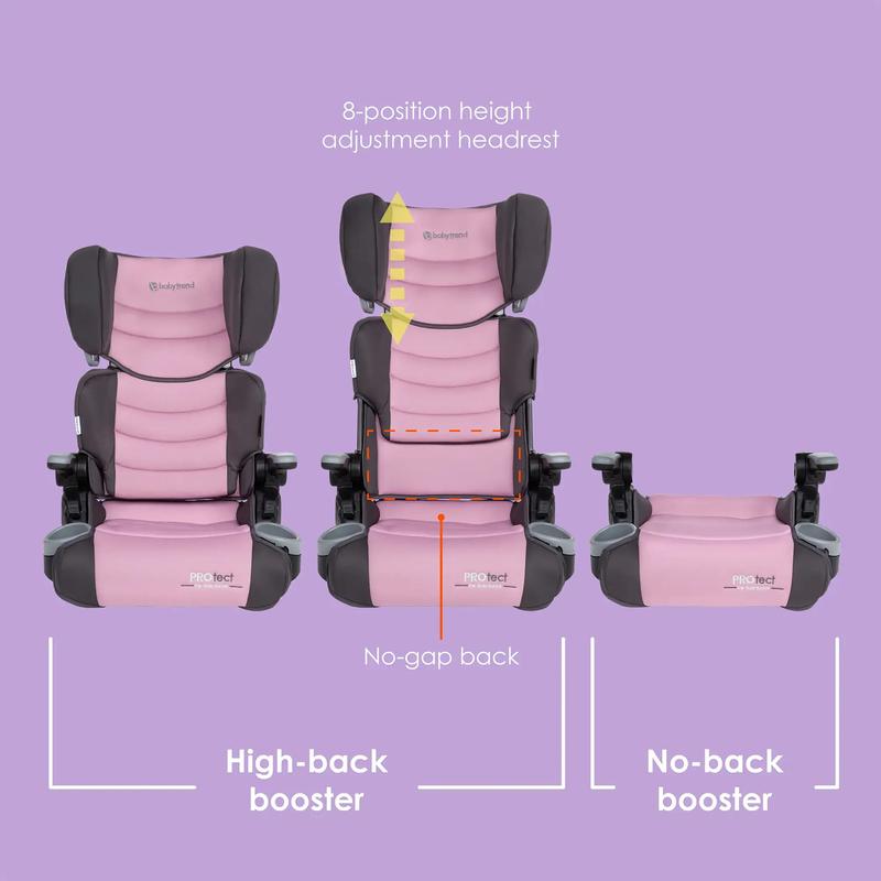 Silla elevadora plegable 2 en 1 ligera para coche con protección contra impactos laterales y cómodos reposabrazos.