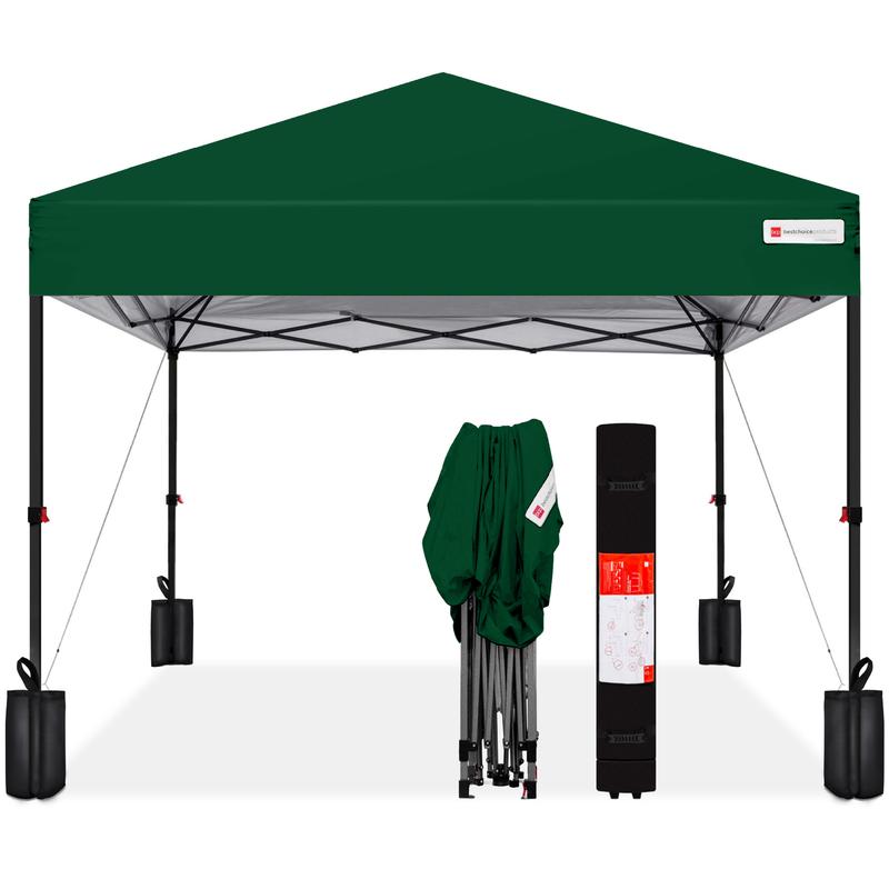 Toldo plegable de fácil montaje de 3x3 metros con instalación mediante un solo botón, estuche con ruedas y 4 bolsas de peso.