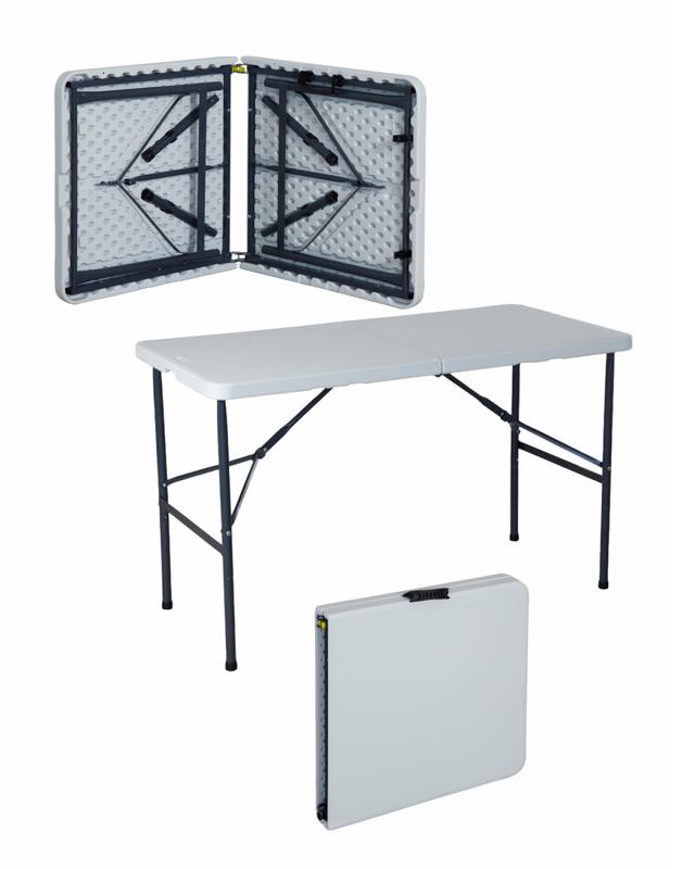 Mesa Plegable Blanca 122 centimetros Fácil de transportar PESARO
