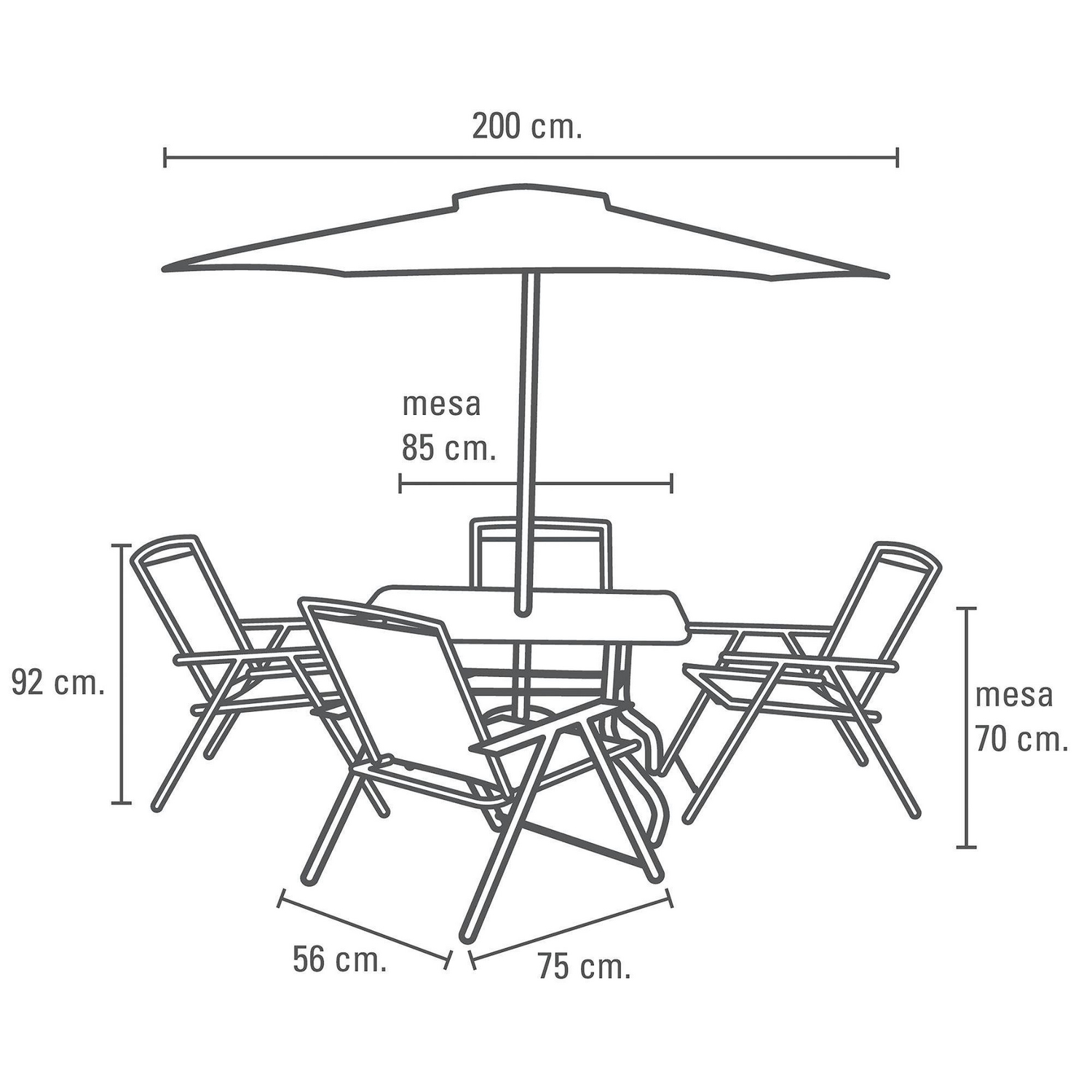 Juego de Terraza 4 Personas