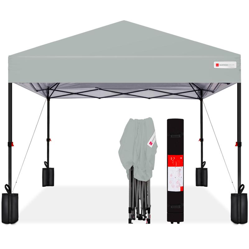 Toldo plegable de fácil montaje de 3x3 metros con instalación mediante un solo botón, estuche con ruedas y 4 bolsas de peso.