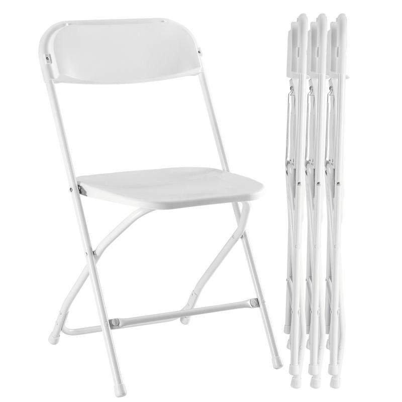 Sillas plegables de plástico Sweet Furniture F con capacidad para 150 kg, sillas plegables de metal resistentes, fáciles de usar y almacenar.