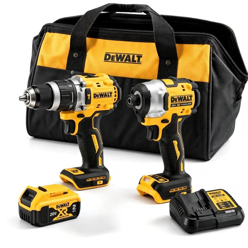 Kit de herramientas inalámbricas DCF805 y DCF850: destornillador inalámbrico, destornillador, nivel láser de líneas cruzadas, broca multifuncional, llave de extensión para construcción, proyectos de bricolaje y mantenimiento.