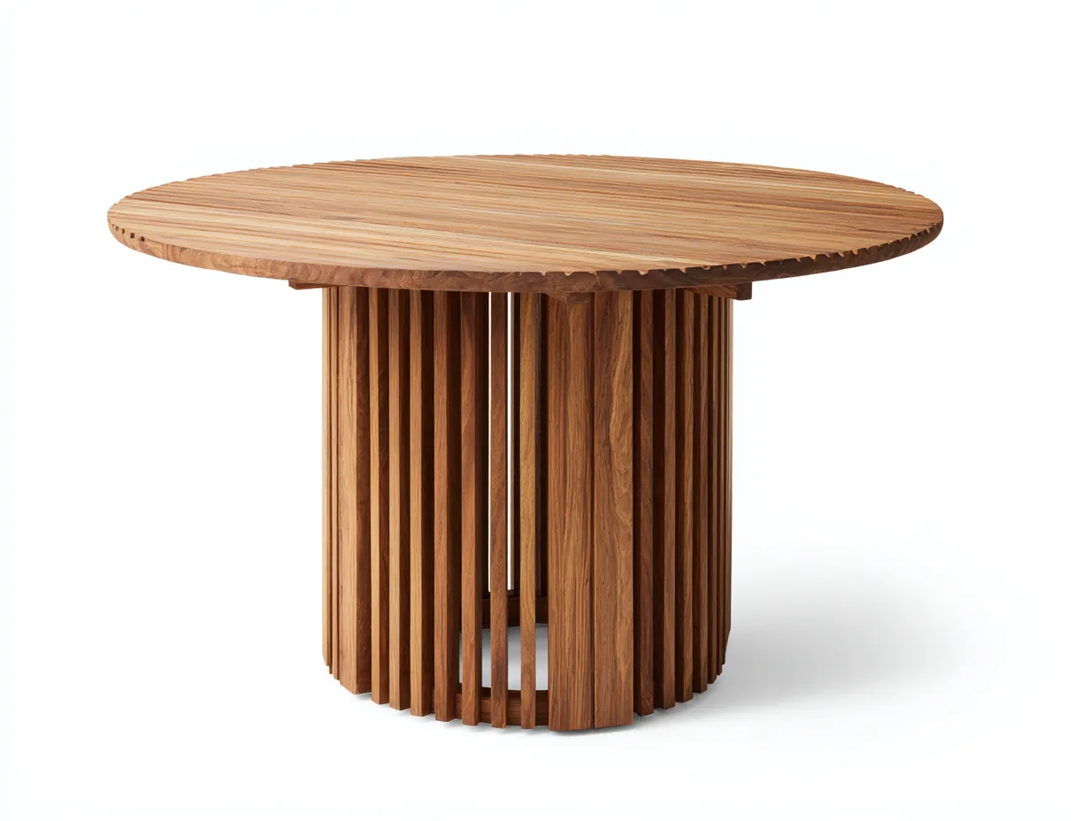 Mesas de jardín madera maciza redonda 130x130x75 cm - Marrón - Diseño moderno para exterior-Pinemyden