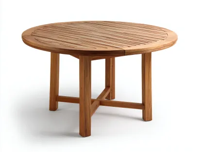 Mesas de jardín mesa redonda de madera para exterior 110x110x75 cm - Marrón - Diseño clásico para jardín-Pinemyden