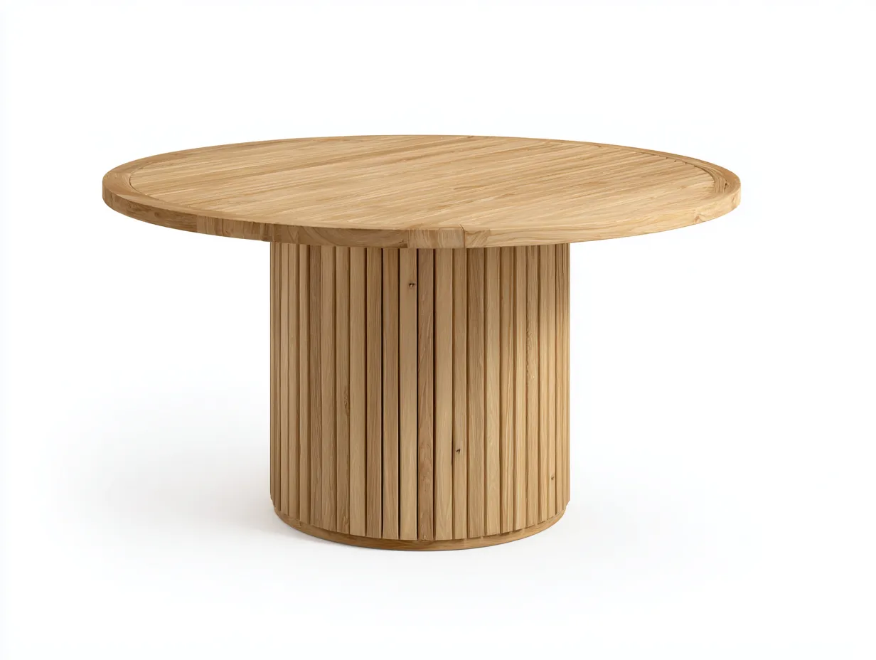 Mesa de jardín madera 120x120x75 cm color natural - mesa redonda para exterior-Pinemyden