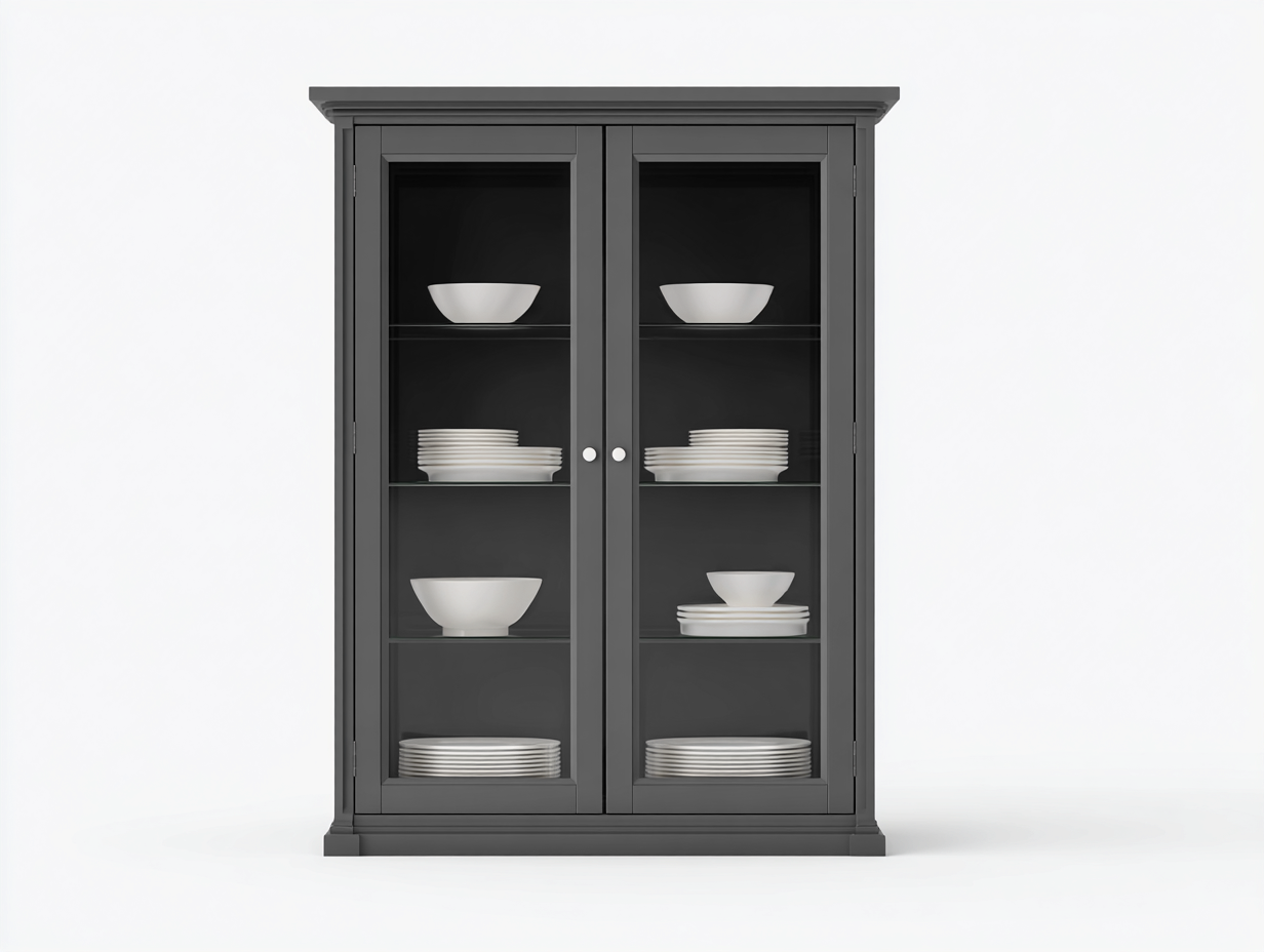 Vitrina madera 100x40x180 cm gris - vitrina de almacenamiento con puertas de vidrio-Pinemyden