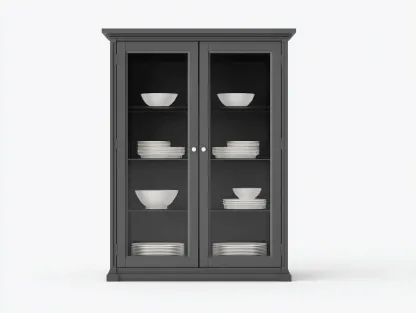 Vitrina madera 100x40x180 cm gris - vitrina de almacenamiento con puertas de vidrio-Pinemyden