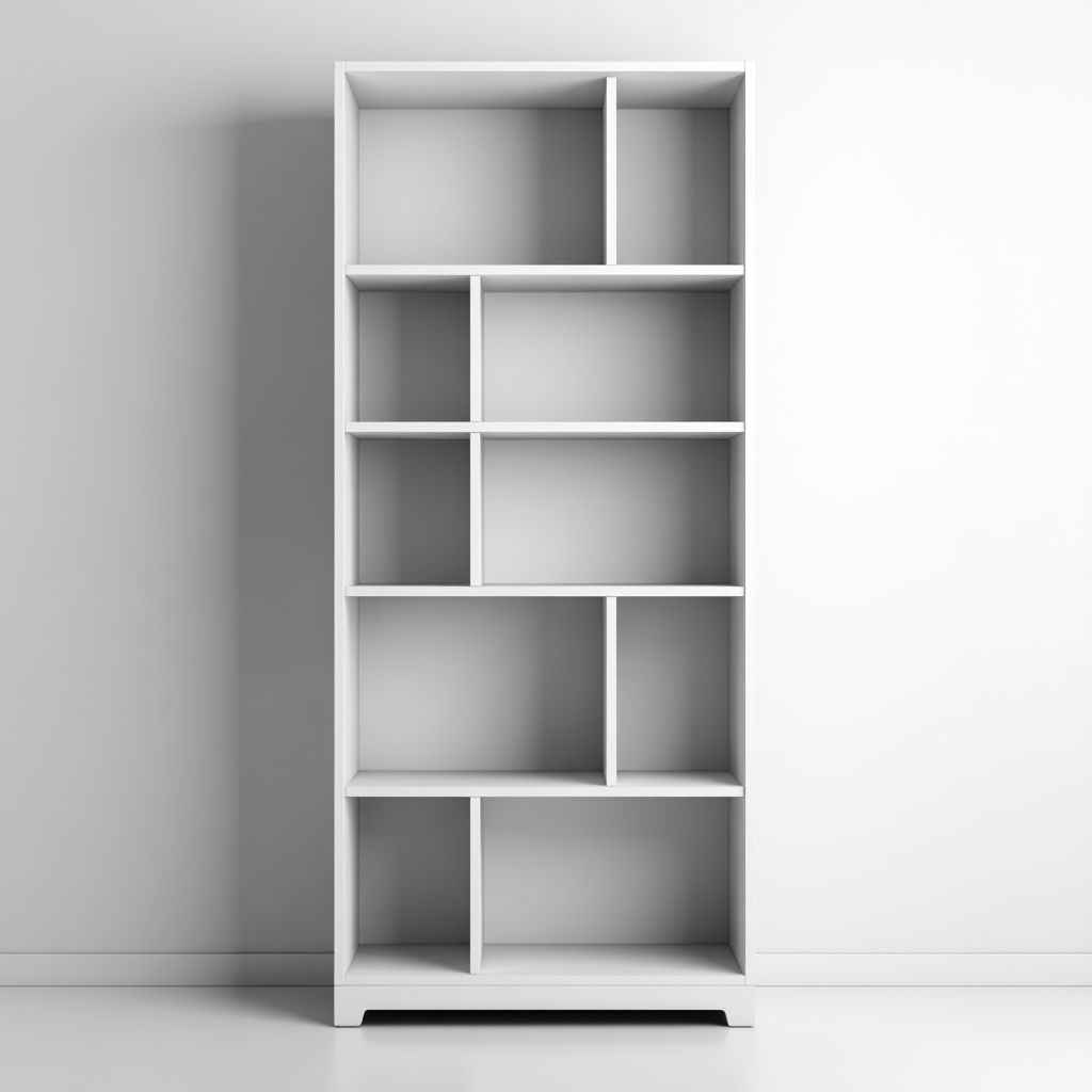 Libreria in legno 80x30x180 cm - bianca - design moderno per soggiorno-Roommyloft