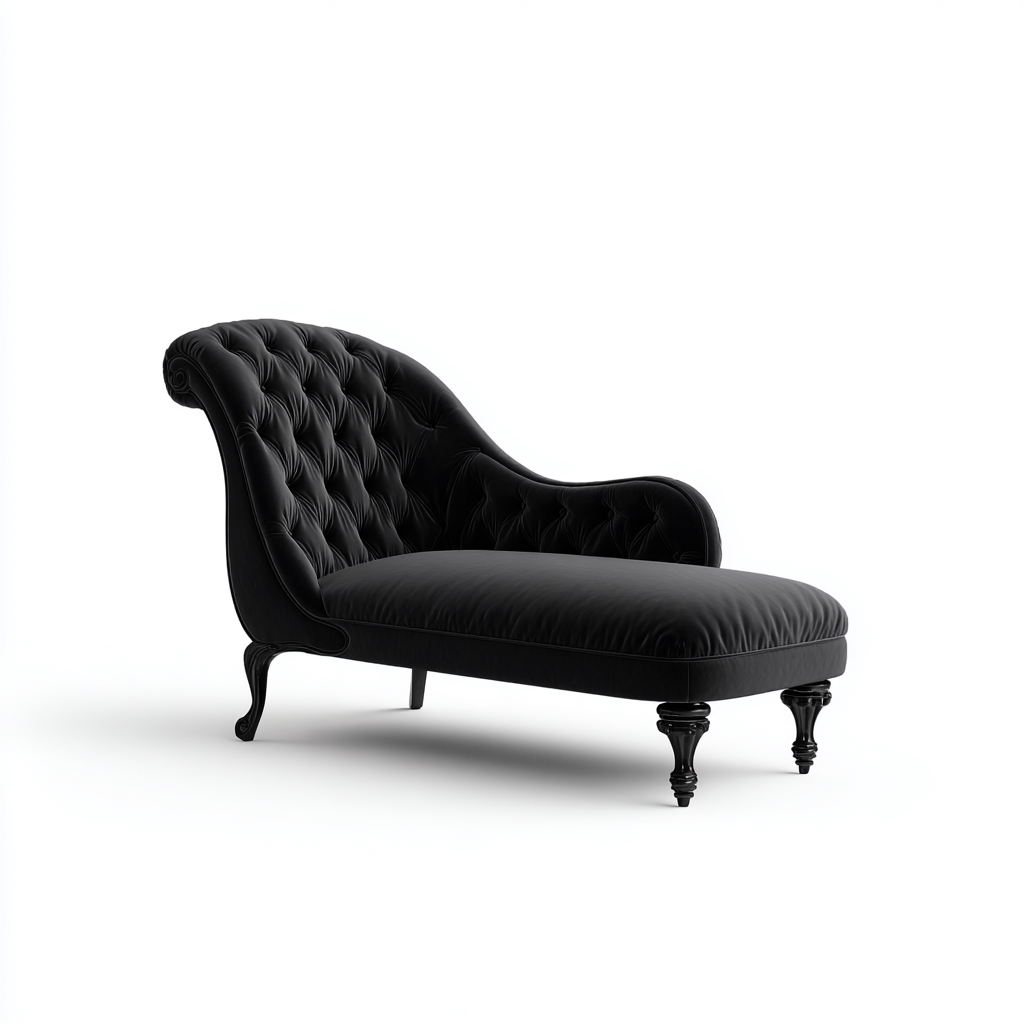 Chaise longue imbottita 165x72x80 cm - nero - design classico per soggiorno-Roommyloft