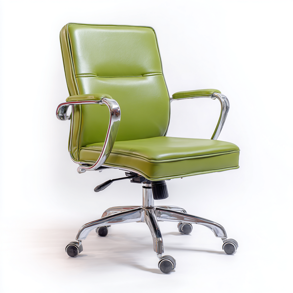 Sedia da ufficio in pelle imbottita 65x63x94 cm - verde - design moderno gs girevole per studio e ufficio-Roommyloft