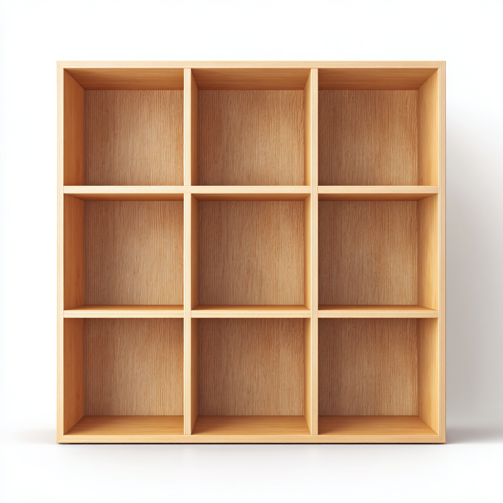 Librerie in legno 120x30x120 cm - legno naturale - design essenziale per soggiorno-Roommyloft