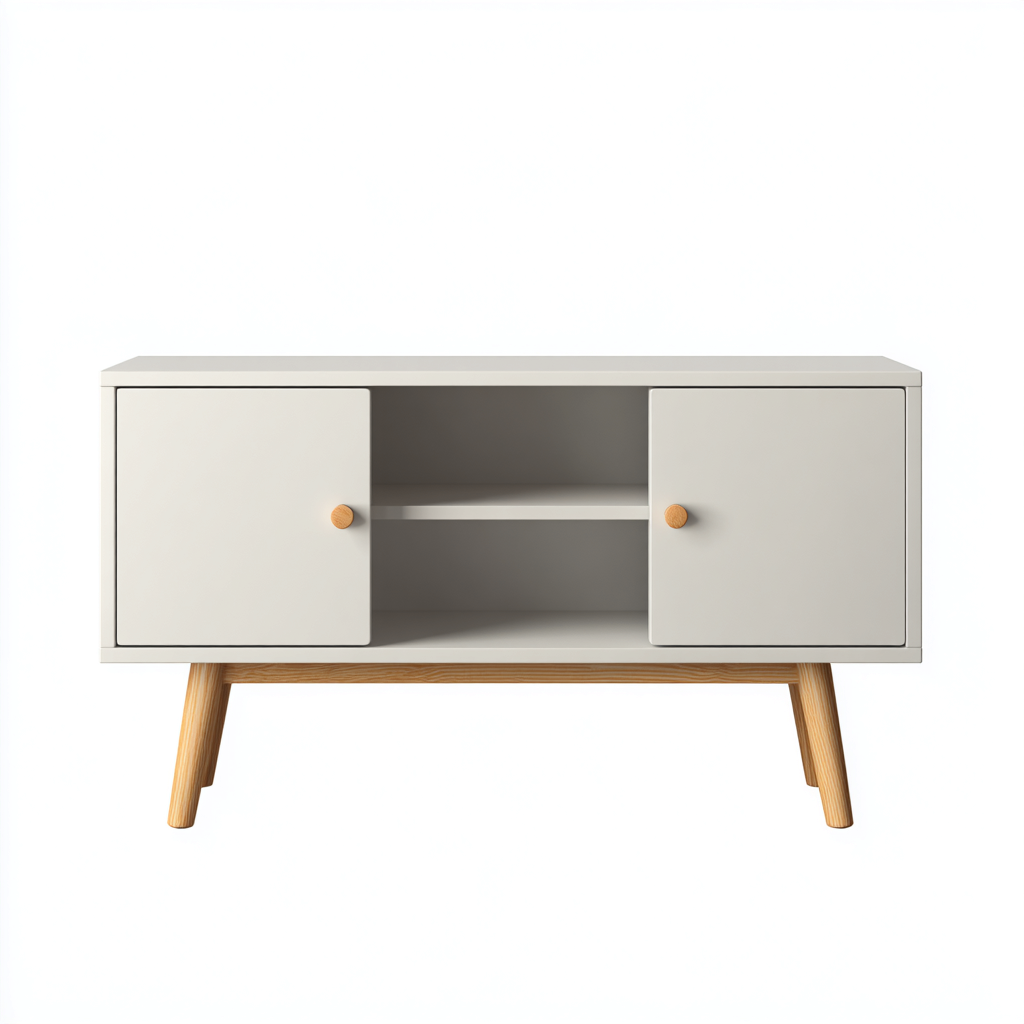 Mobile TV in legno 120x40x55 cm - bianco - stile moderno per soggiorno-Roommyloft