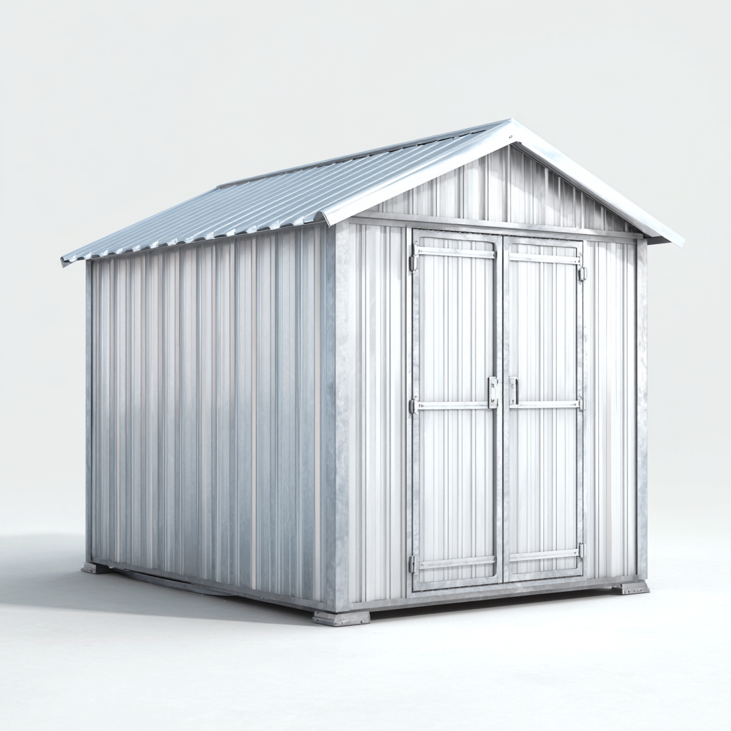 Casetta da giardino in metallo zincato 210x180x205 cm - argento - per esterni - design funzionale-Roommyloft