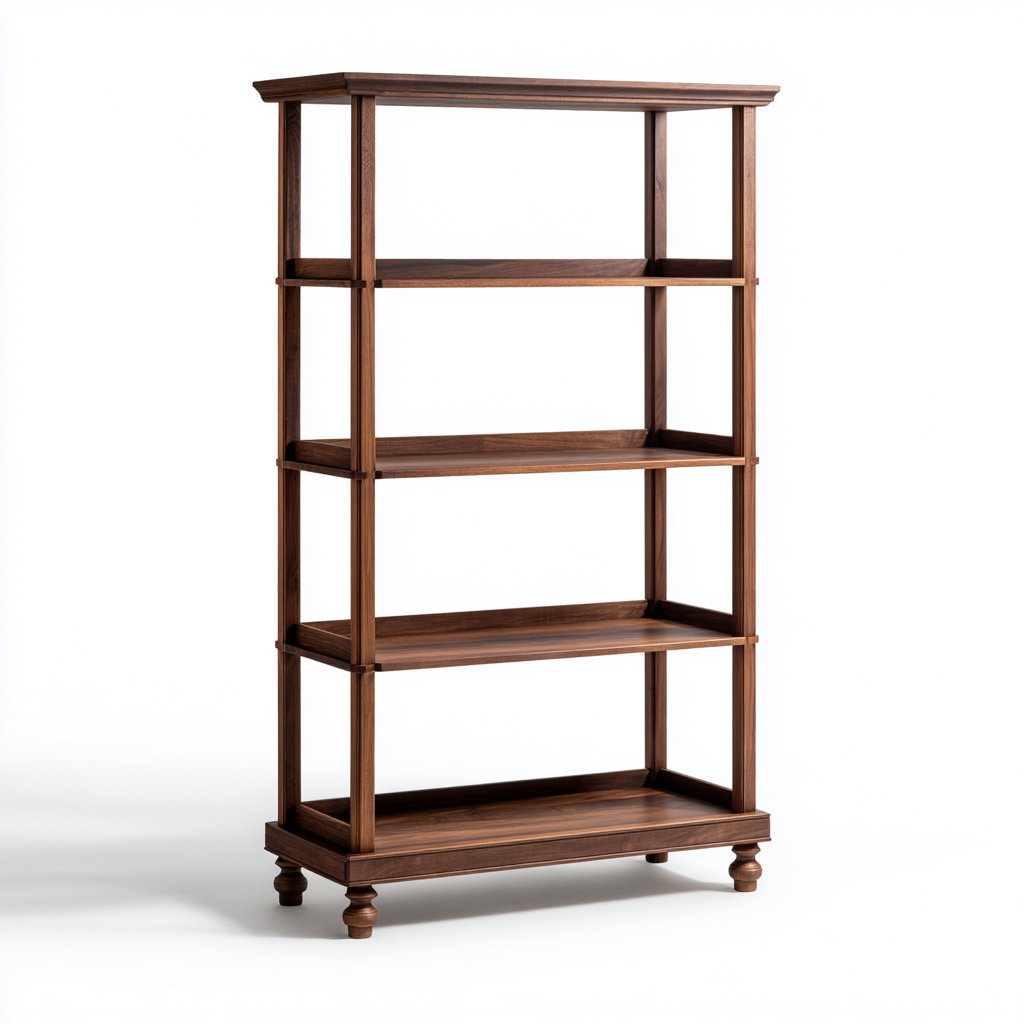 Libreria in legno massello 90x35x180 cm - marrone - per soggiorno e studio - stile classico-Roommyloft