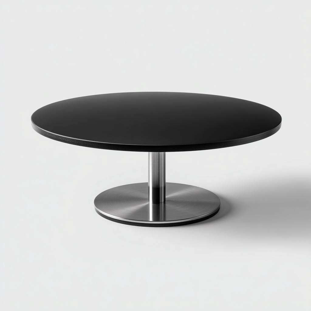 Tavolo da giardino rotondo in metallo 120x120x75 cm - nero - design moderno per esterno-Roommyloft