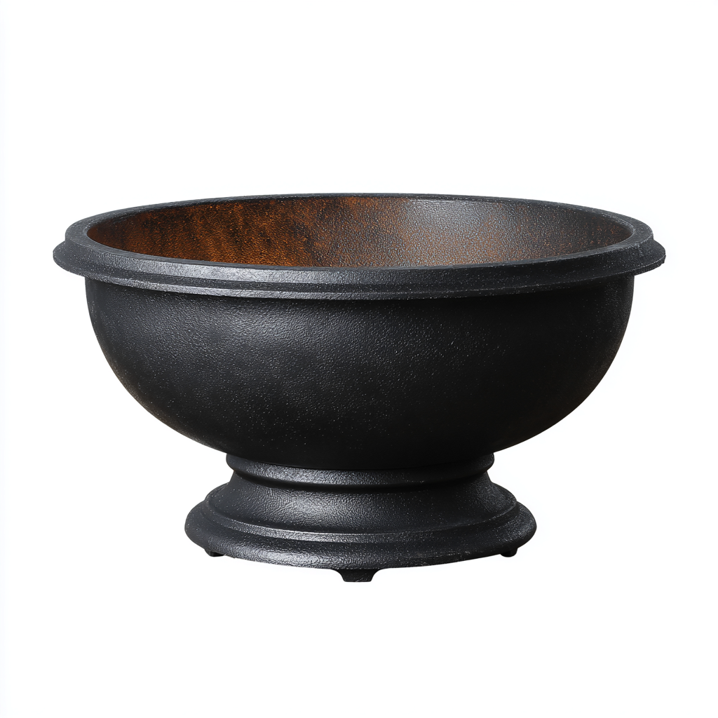 Riscaldamento da esterno in ghisa 60x60x35 cm - nero - braciere rotondo per uso all'aperto-Roommyloft