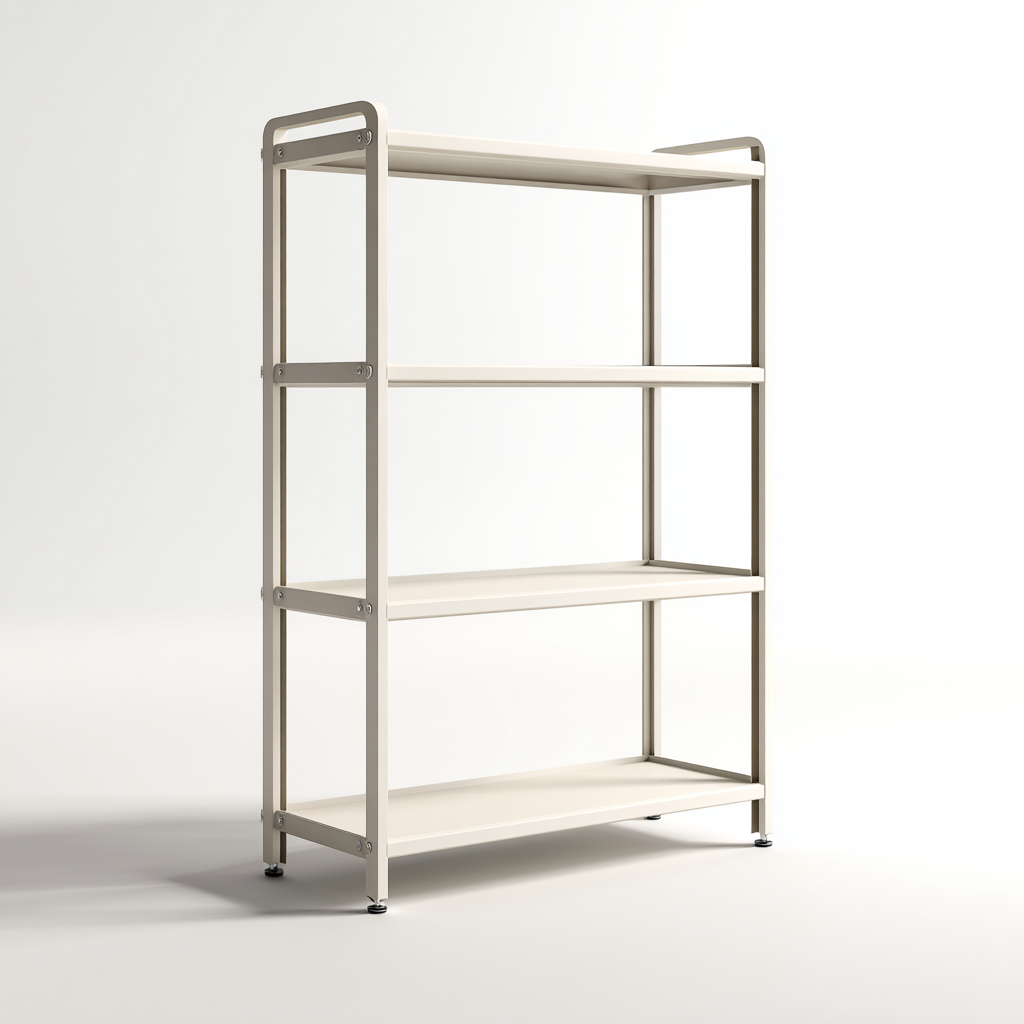 Libreria in metallo 90x35x180 cm - bianca - design moderno per soggiorno-Roommyloft