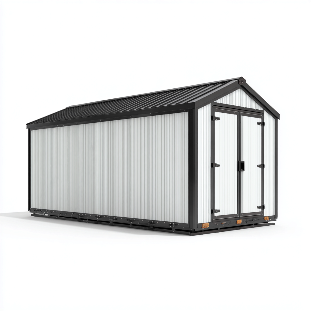 Casetta da giardino in metallo 300x200x220 cm - grigio-nero - struttura robusta per uso esterno-Roommyloft