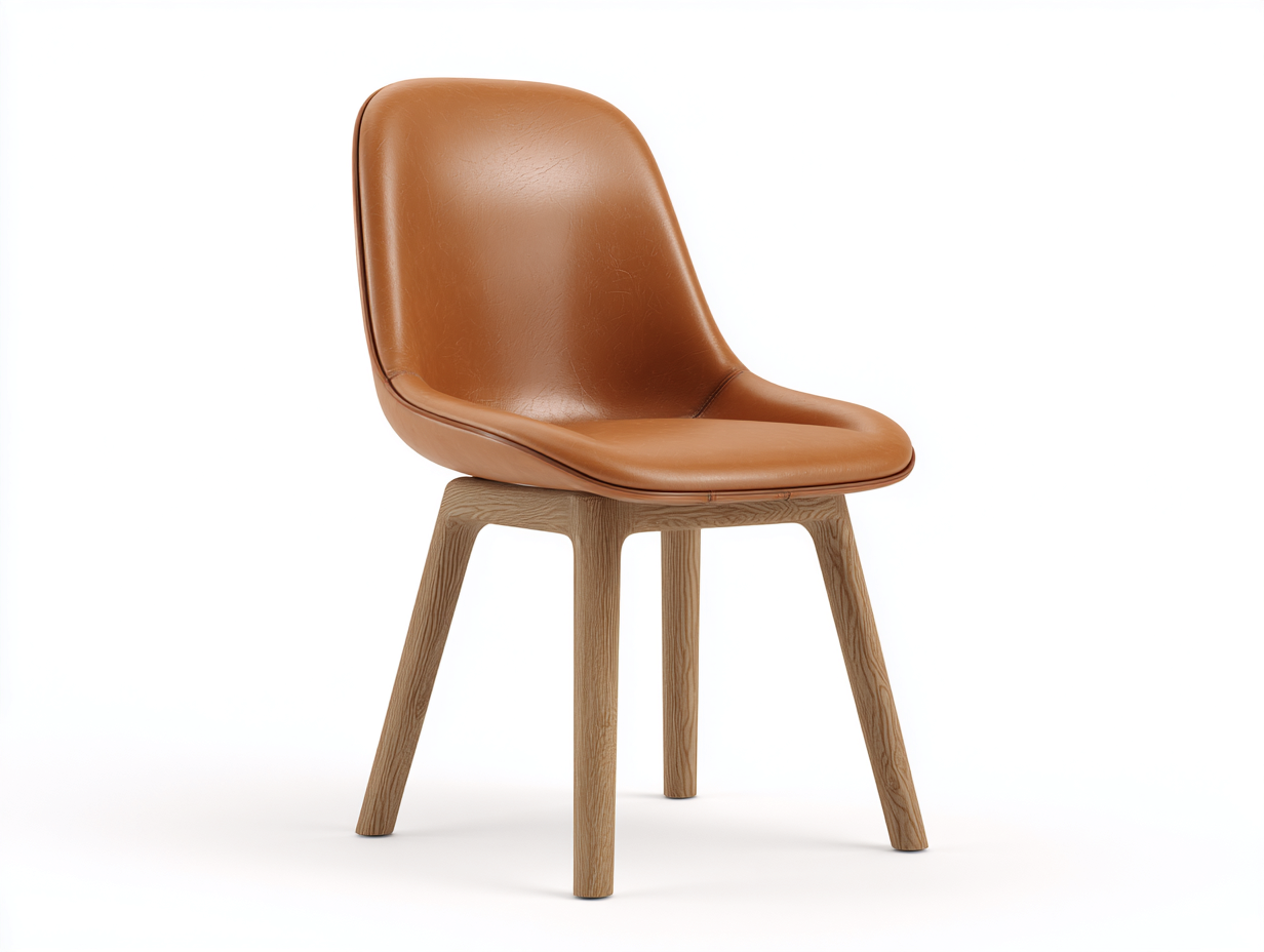 Sillas de comedor cuero sintético 50x55x83 cm - Marrón-Madera natural - Diseño moderno-Luxemynest