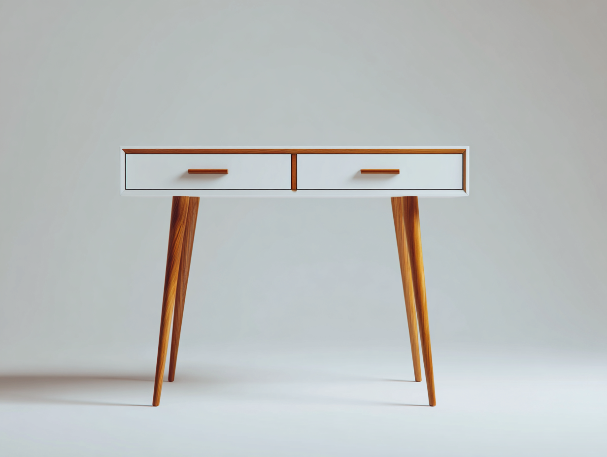 Mesas de oficina escritorio moderno con 2 cajones 120x60x75 cm - Blanco - Estilo minimalista para estudio-Luxemynest