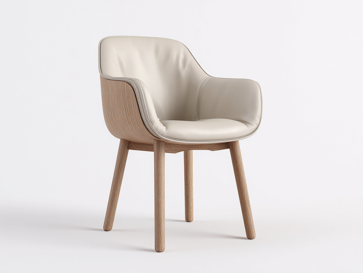 Sillas de comedor silla tapizada con brazos y patas de madera 60x56x82 cm - Blanco - Estilo moderno para comedor-Luxemynest