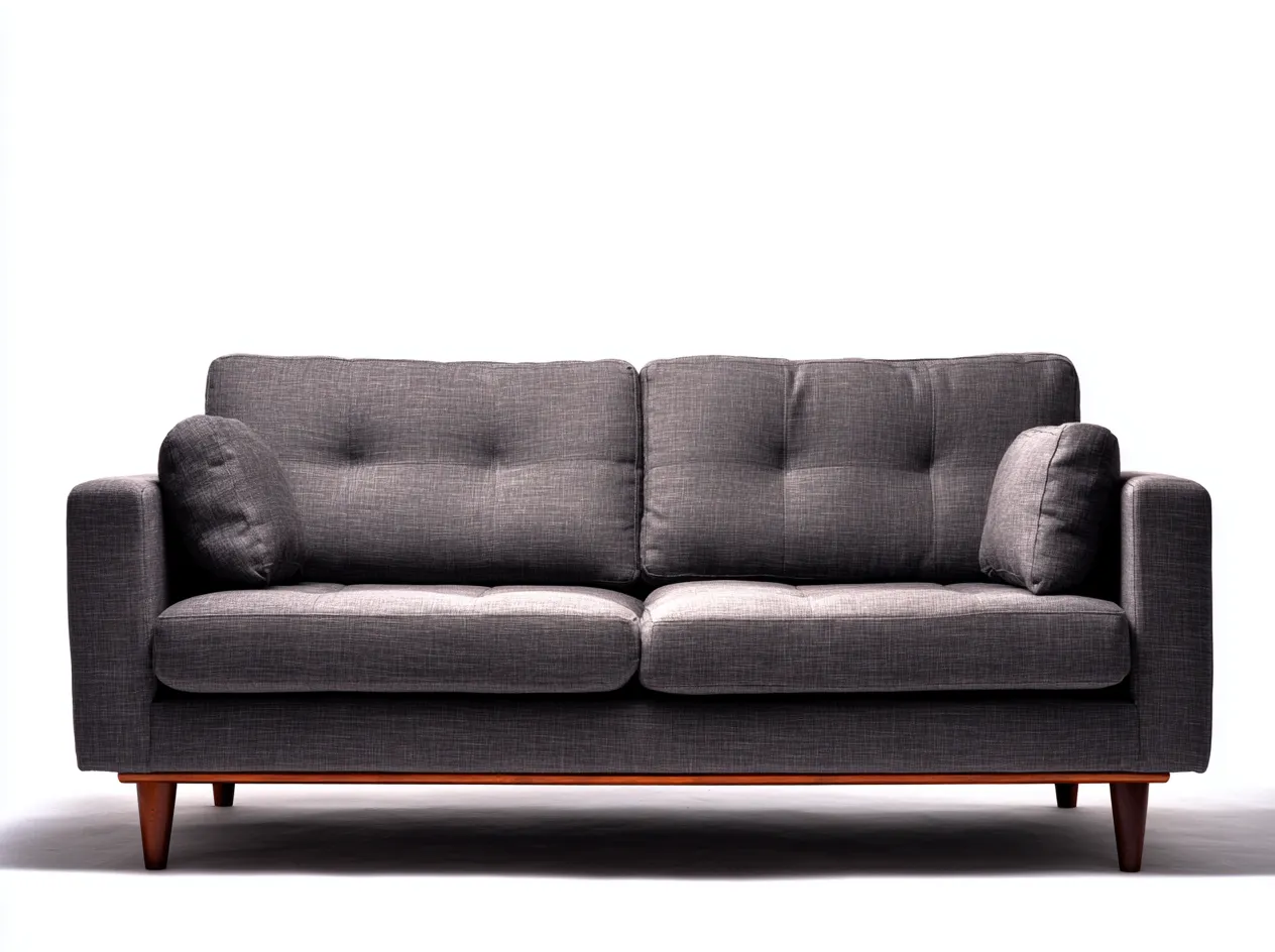 Zweisitzer Sofa-Stoff-Holz-184x92x82 cm-Graubraun-Moderner Stil-Denupnest