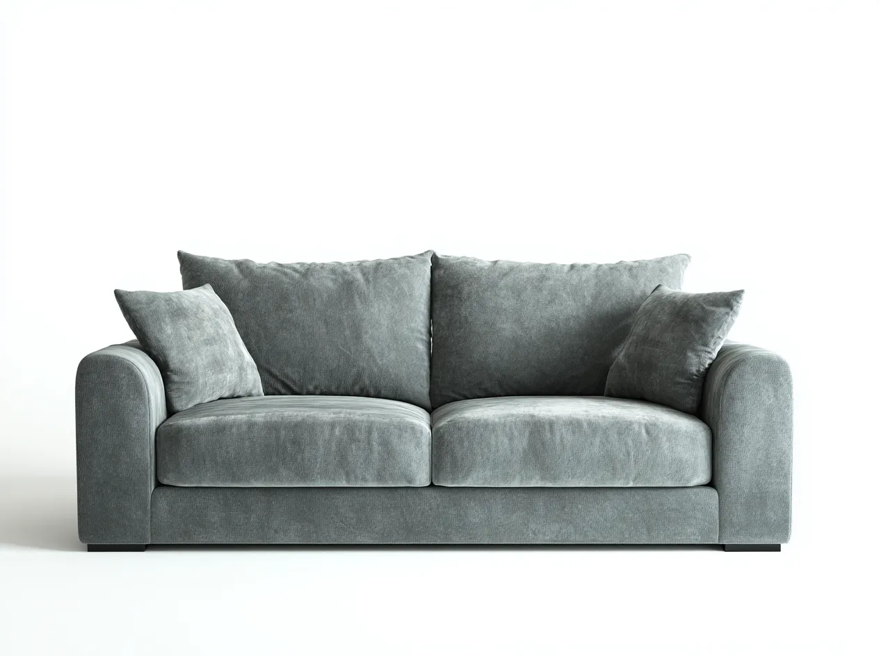 Zweisitzer Sofa-Stoff-Holz-182x94x83 cm-Silbergrau-Moderner Stil-Denupnest