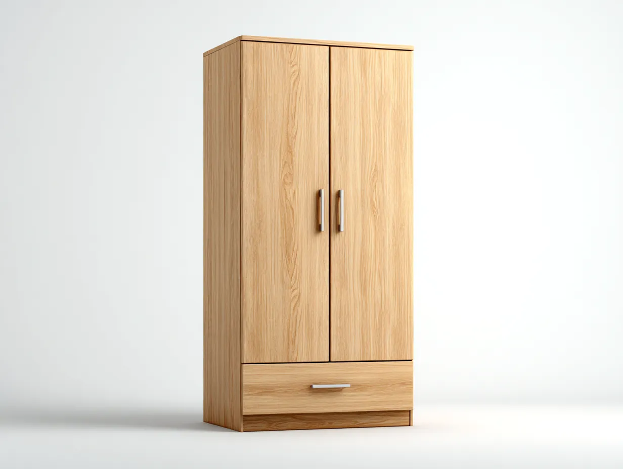 Kleiderschränke mit zwei Türen-Holzwerkstoff-80 x 55 x 190 cm-Eiche-Nordischer Stil-Denupnest