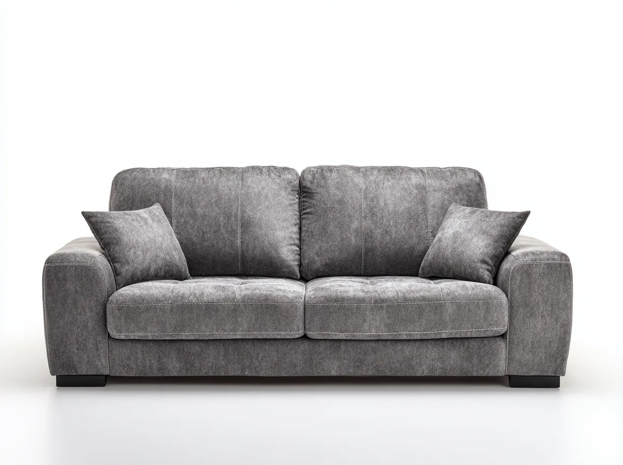 Zweisitzer Sofa-Stoff-Holz-186x96x84 cm-Dunkelgrau-Moderner Stil-Denupnest