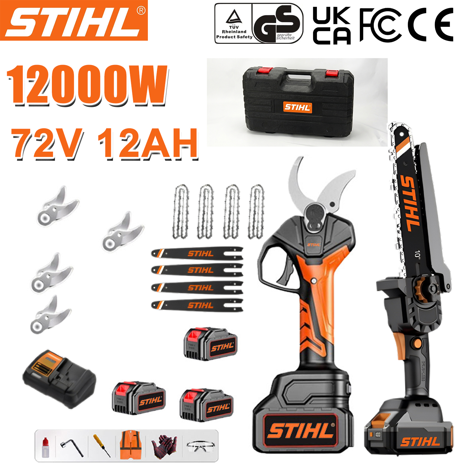 Elektrická motorová pila/zastřihovač STIHL 10 palců, bezkartáčová lithium-iontová, 15 000 W