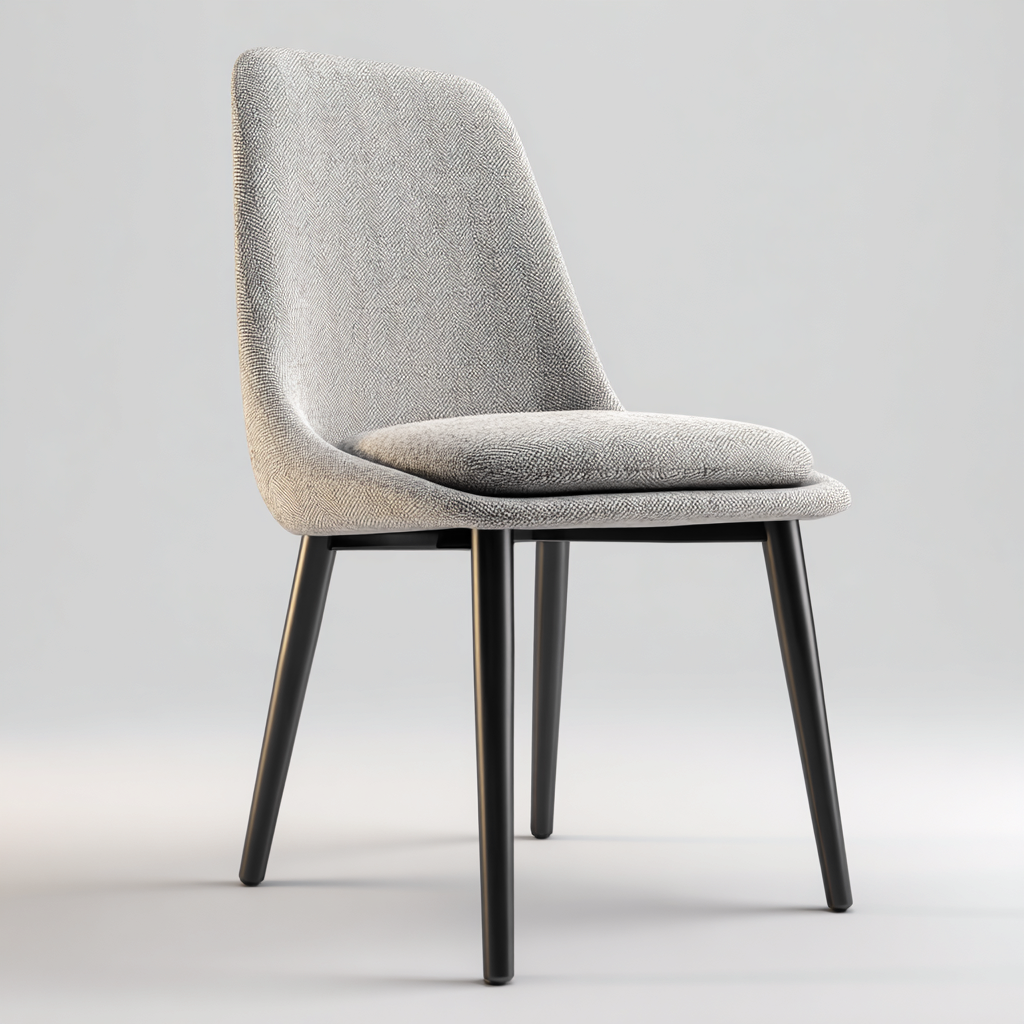 Sedia da pranzo imbottita 47x54x82 cm - grigio-nero - design moderno-Nestgetnest