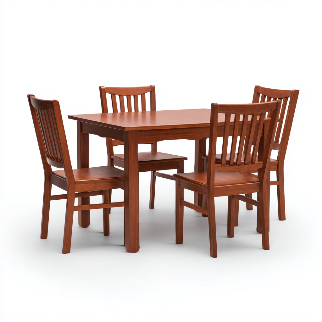 Tavolo e sedie 120x80x75 cm con 4 sedie 45x50x85 cm - set coordinato - stile classico per sala da pranzo-Nestgetnest