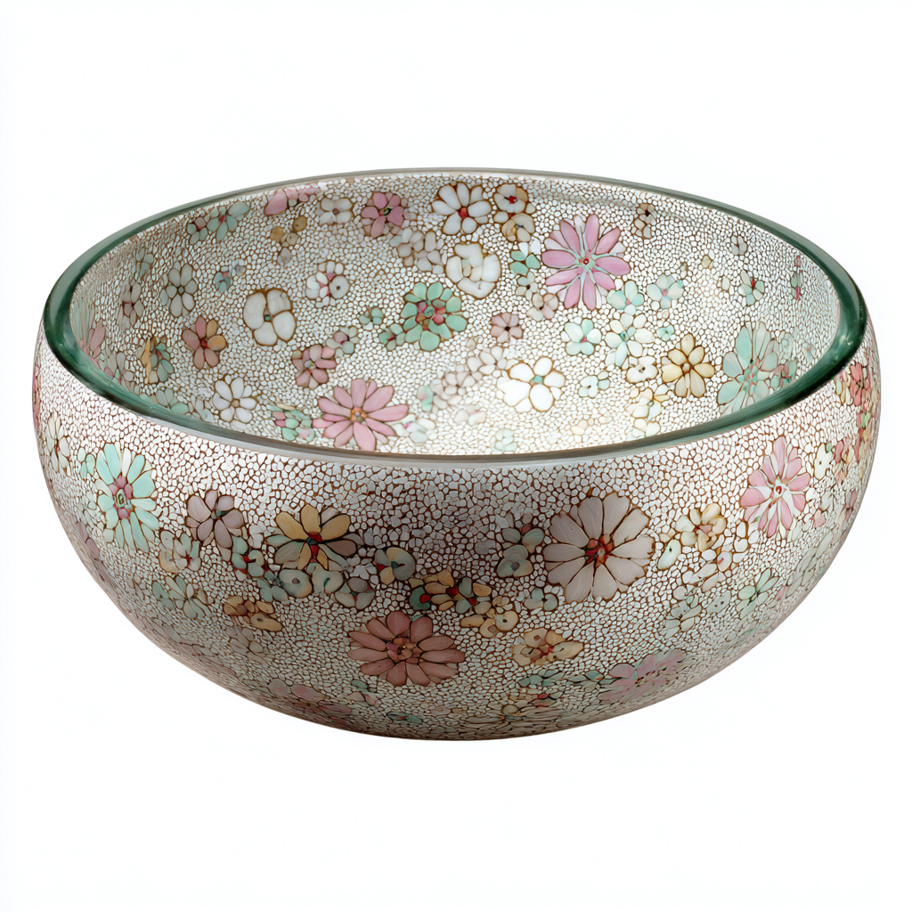 Lavabo da appoggio rotondo in ceramica 42x42x15 cm - multicolore - design decorativo per bagno-Nestgetnest