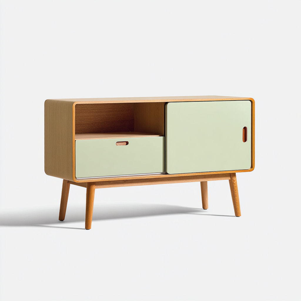 Scarpiera in legno 90x35x55 cm - Naturale-Verde - Design moderno-Nestgetnest