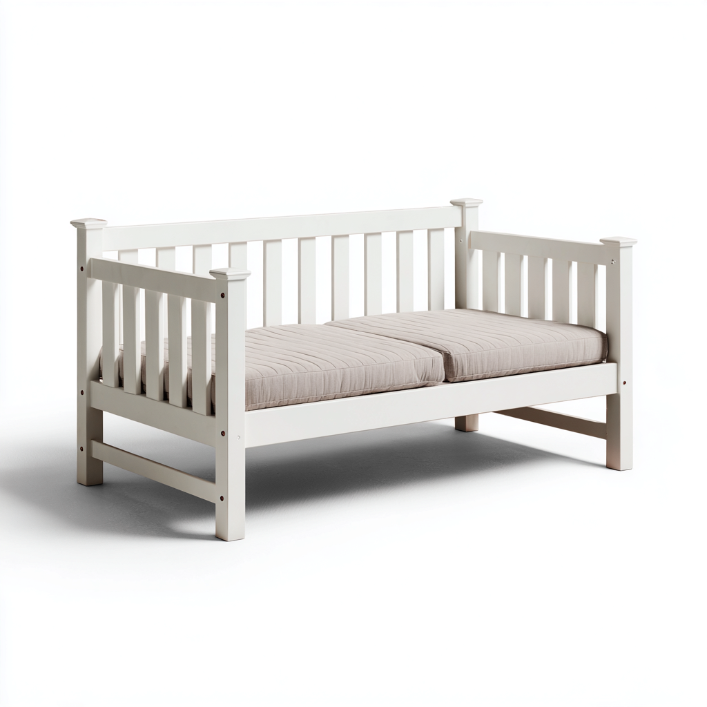 Divano letto in legno 200x80x75 cm - bianco - design classico per casa-Nestgetnest