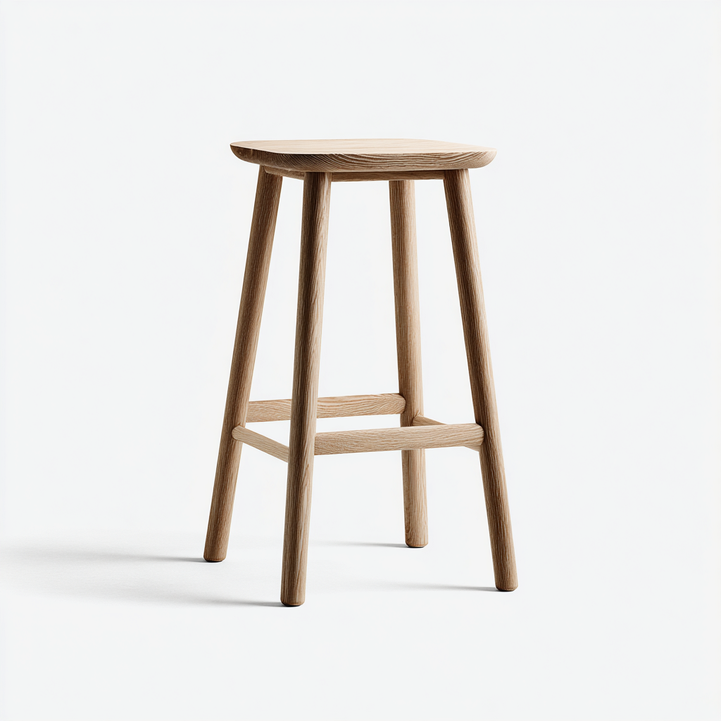 Sgabello da bar in legno naturale 38x38x75 cm - seduta compatta - stile minimal per cucina e bancone-Nestgetnest