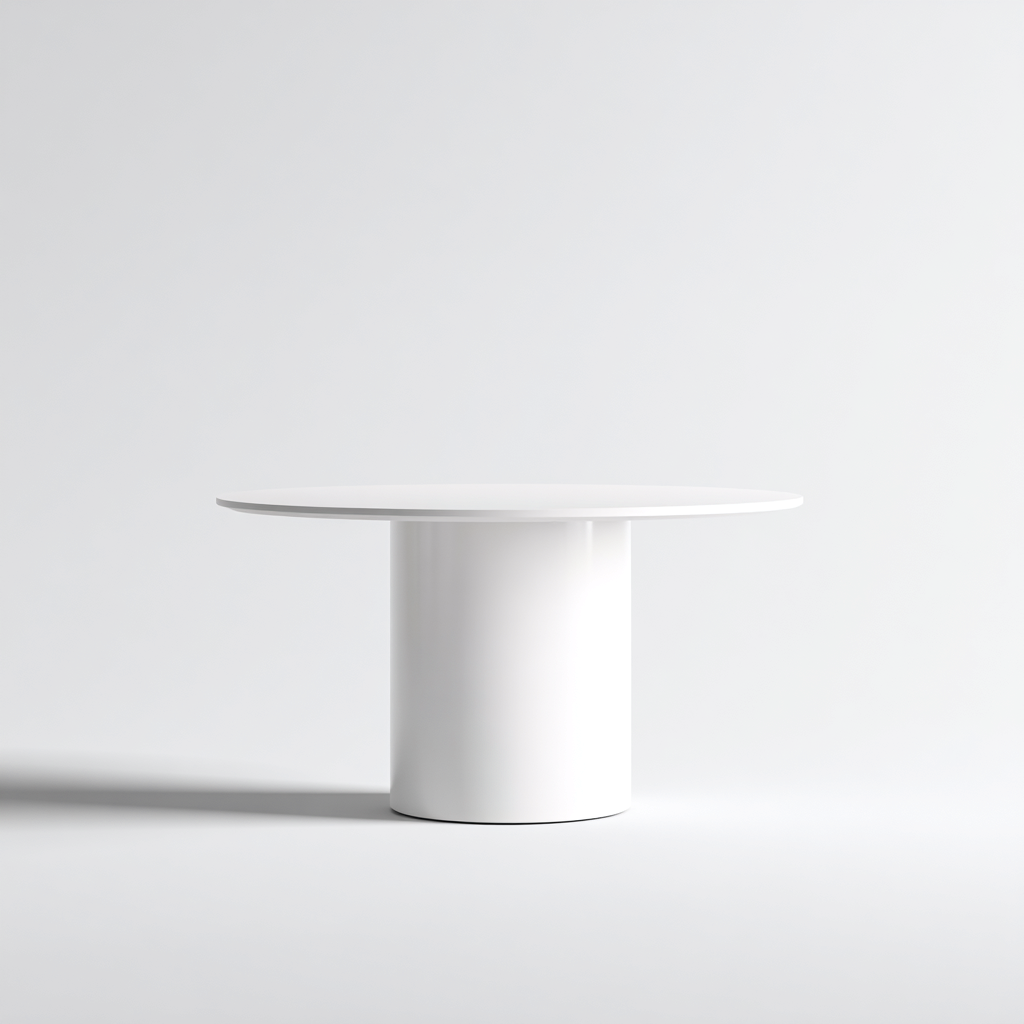 Tavolo da pranzo in materiale composito 120x120x75 cm - bianco - per sala da pranzo - design moderno-Nestgetnest