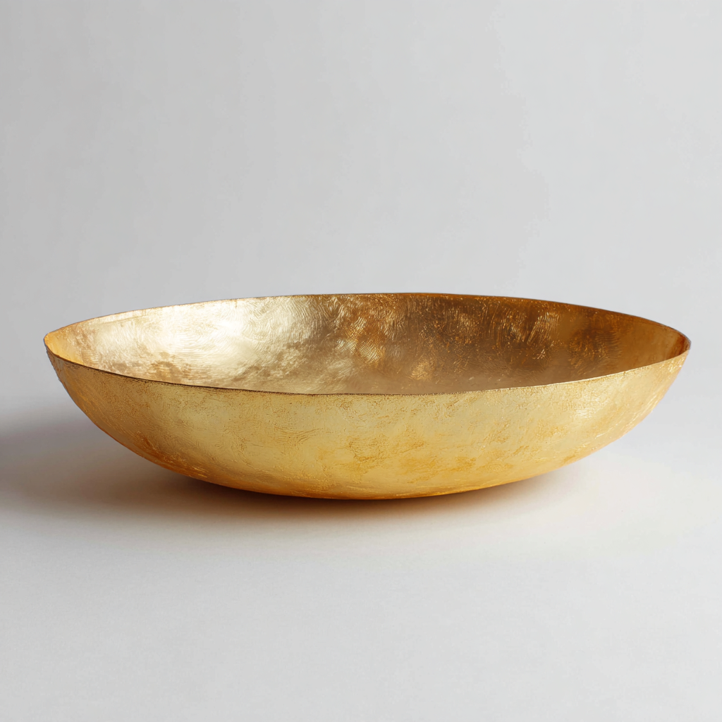 Lavabo ovale in metallo 50x35x14 cm - oro - design elegante per bagno-Nestgetnest