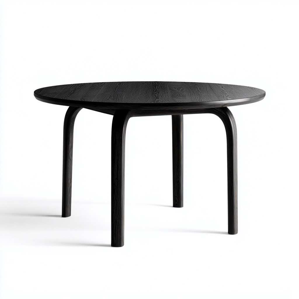 Tavolo da pranzo rotondo in legno 120x120x75 cm - nero - design moderno per sala da pranzo-Nestgetnest