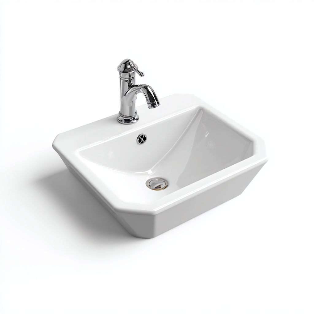 Lavabo da appoggio ceramica 48x40x16 cm - Bianco - Design moderno-Nestgetnest