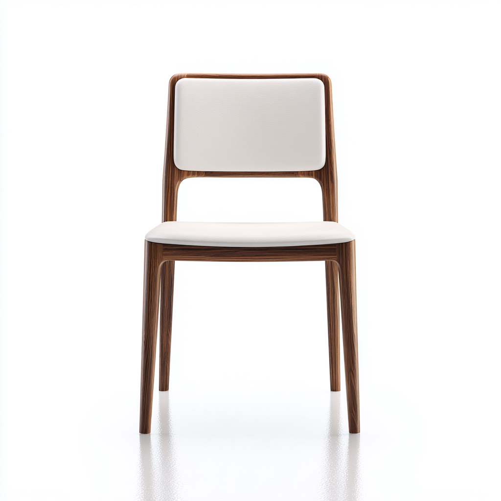 Sedia da pranzo imbottita legno 47x54x83 cm - Marrone-Bianco - Design contemporaneo-Nestgetnest