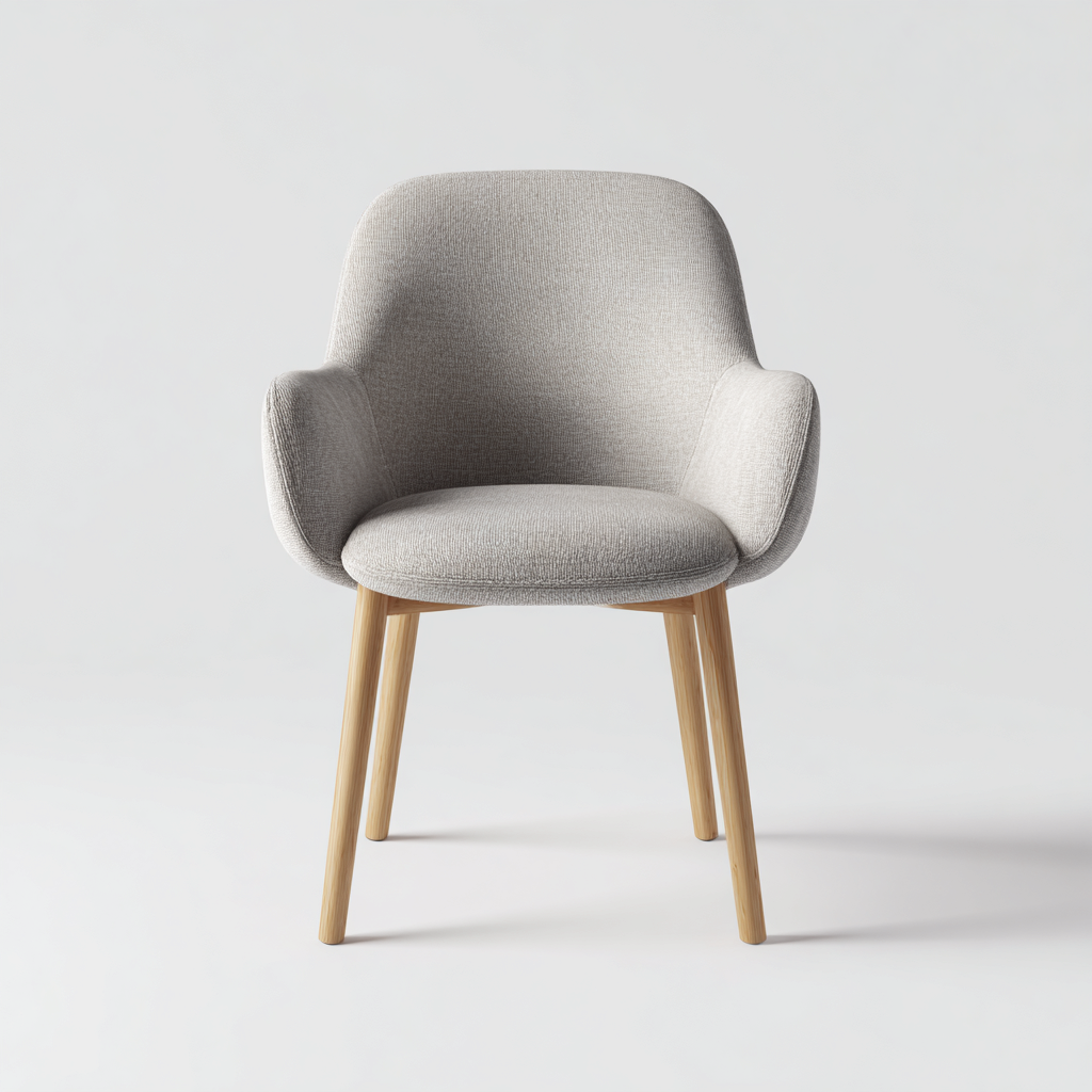 Sedia da pranzo imbottita 48x55x82 cm - grigio chiaro-naturale - design moderno-Nestgetnest